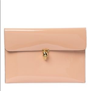 NEW Alexander McQueen Patent Leather Skull Clutch